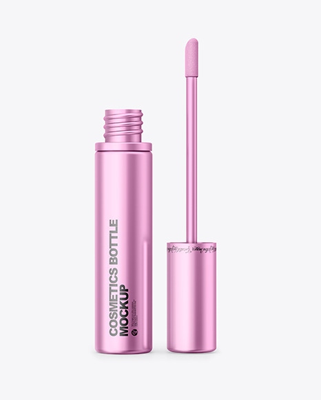 Opened Cosmetic Metallic Bottle Mockup