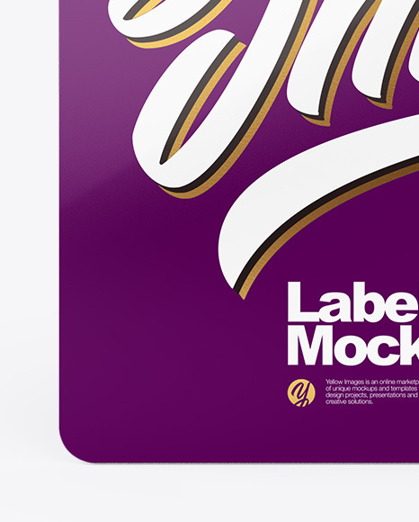 Glossy Label With Ribbon Mockup clothes 25782