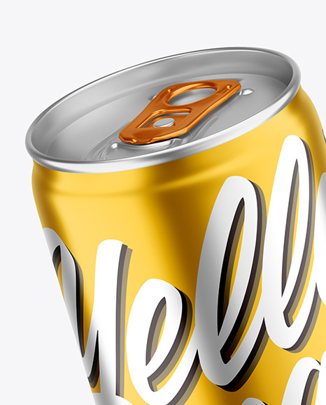 330 ml Matte Metallic Drink Can Mockup PSD #2