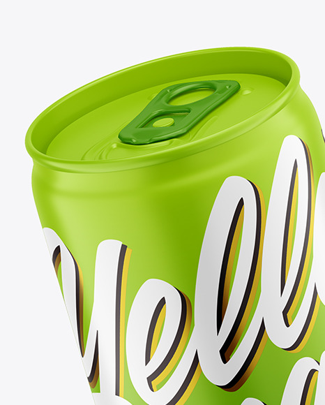 330ml Matte Drink Can Mockup PSD #2