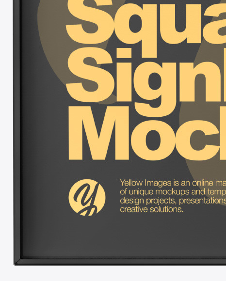 Plastic Square Signboard Mockup PSD #1