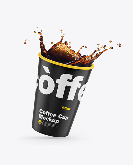 Paper Coffee Cup w  Splash Mockup PSD #1