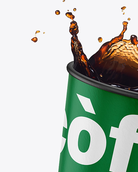 Paper Coffee Cup w  Splash Mockup PSD #6