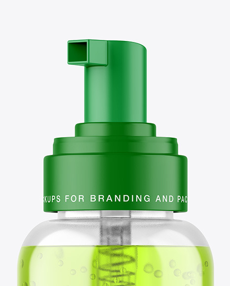 Clear Cosmetic Bottle with Pump Mockup PSD #5