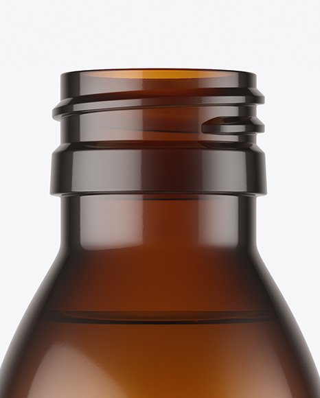 Amber Glass Bottle Mockup PSD #3