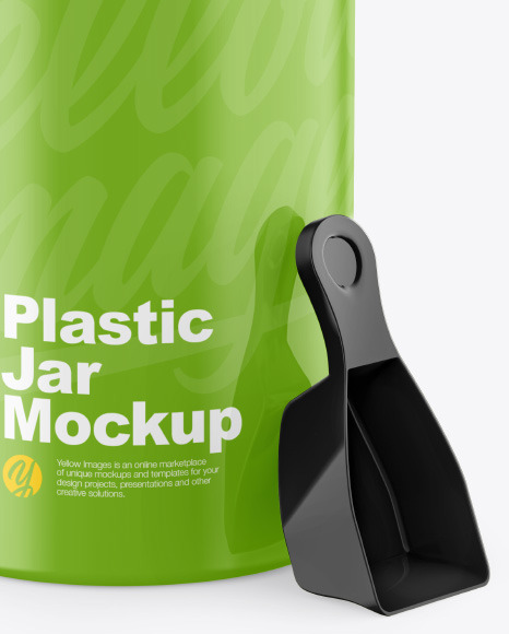 Glossy Plastic Jar w  Spoon Mockup PSD #4