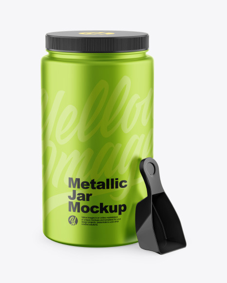 Download Metallic Jar W Spoon Mockup In Jar Mockups On Yellow Images Object Mockups