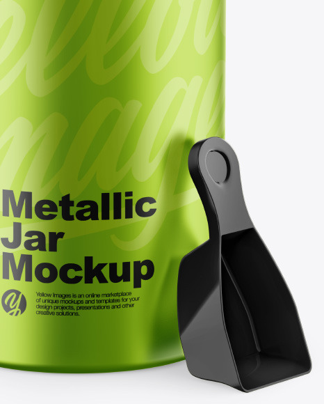 Metallic Jar w  Spoon Mockup PSD #1