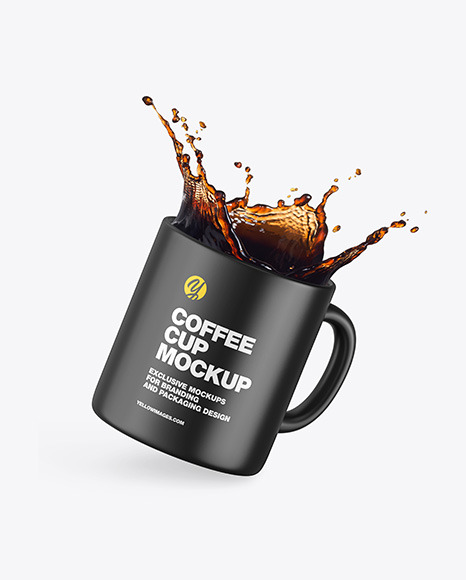 Matte Coffee Cup w  Splash Mockup PSD #2