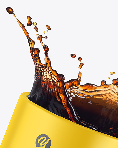 Matte Coffee Cup w  Splash Mockup PSD #1