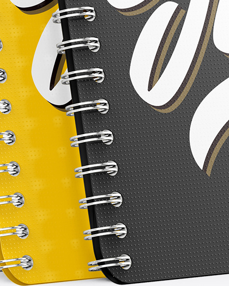 Two Spring Notebooks Mockup PSD #2