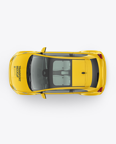 EV Compact Car Mockup   Top View PSD #2