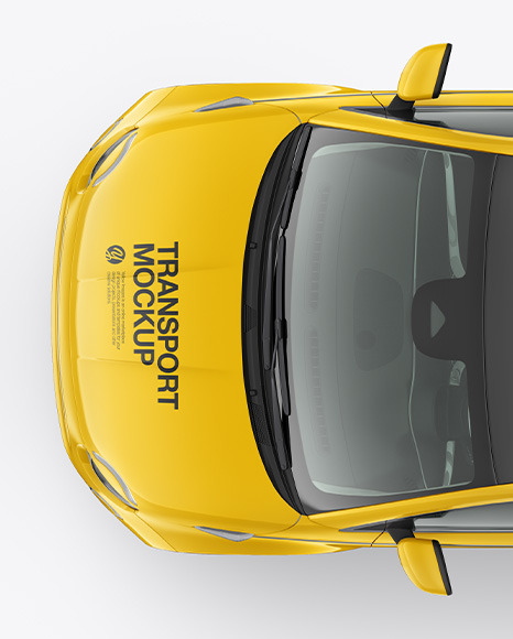 EV Compact Car Mockup - Top View