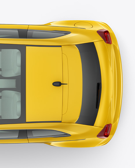 EV Compact Car Mockup   Top View PSD #1