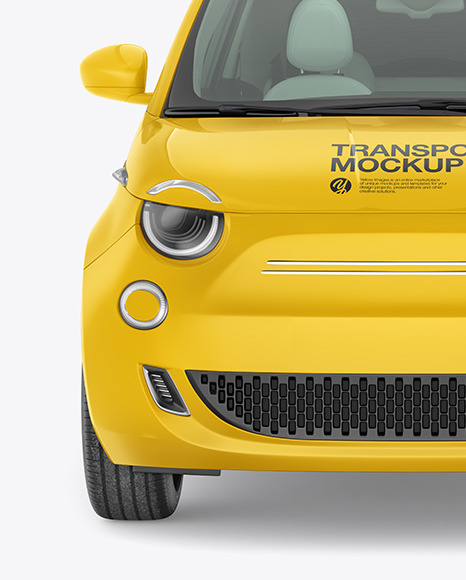 EV Compact Car Mockup - Front View