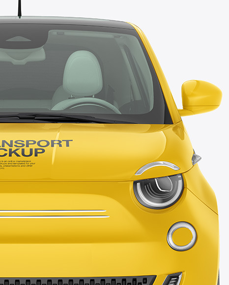 EV Compact Car Mockup   Front View PSD #1