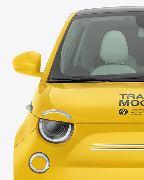 EV Compact Car Mockup   Front View PSD #7