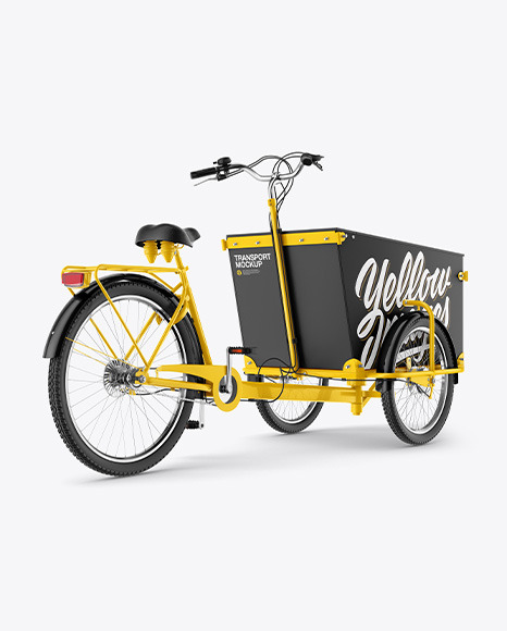 Download Cargo Bike Mockup Back Righthalf Side View In Vehicle Mockups On Yellow Images Object Mockups PSD Mockup Templates