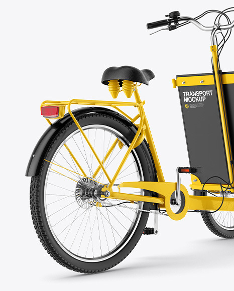 Download Cargo Bike Mockup Back Righthalf Side View In Vehicle Mockups On Yellow Images Object Mockups