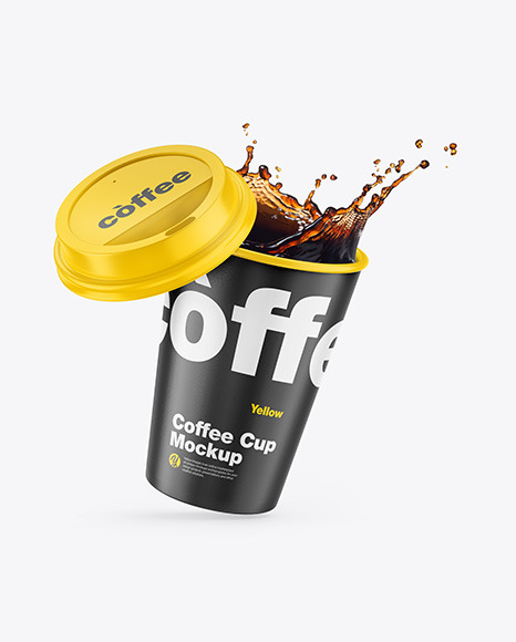 Glossy Coffee Cup w  Splash Mockup PSD #2