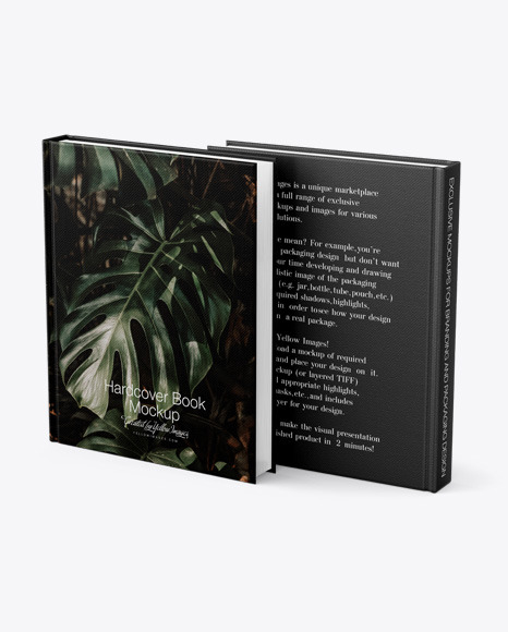 Hardcover Books w/ Fabric Cover Mockup