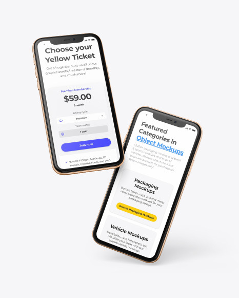 Two Apple iPhones 11 Pro Mockup PSD #3