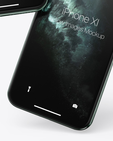 Two Apple iPhones 11 Pro Mockup PSD #6