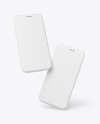 Two Clay Apple iPhones 11 Mockup