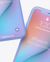 Two Clay Apple iPhones 11 Mockup