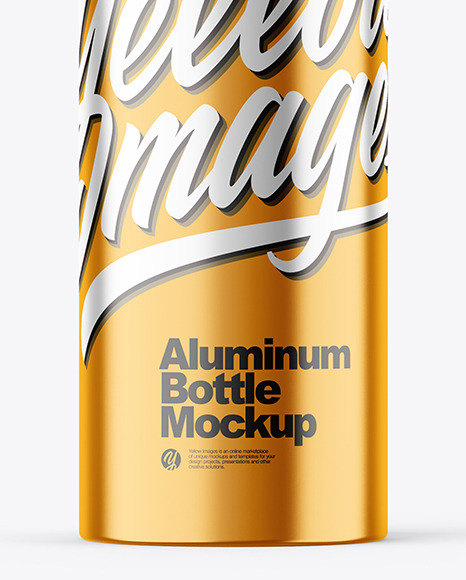 Metallic 100ml Aluminum Bottle w  Screw Cap Mockup PSD #2