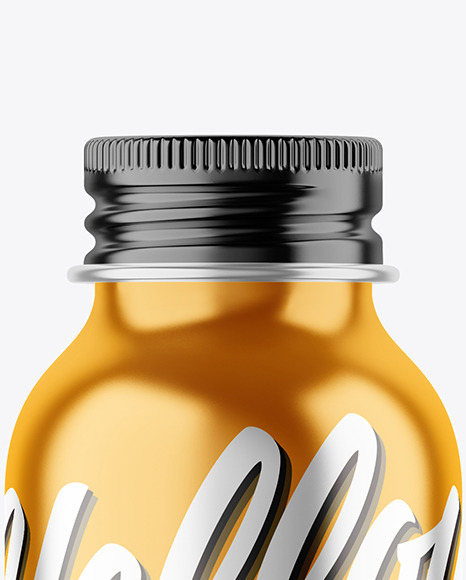Metallic 100ml Aluminum Bottle w  Screw Cap Mockup PSD #1