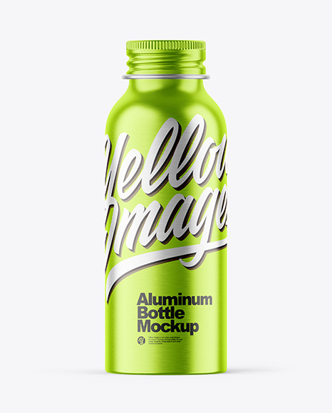 Download Brushed Metallic 100ml Aluminum Bottle W Screw Cap Mockup In Bottle Mockups On Yellow Images Object Mockups