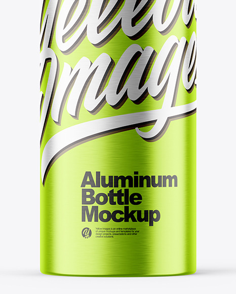Brushed Metallic 100ml Aluminum Bottle w  Screw Cap Mockup PSD #6