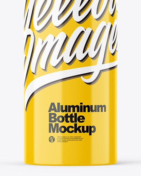Glossy 100ml Aluminum Bottle w  Screw Cap Mockup PSD #2