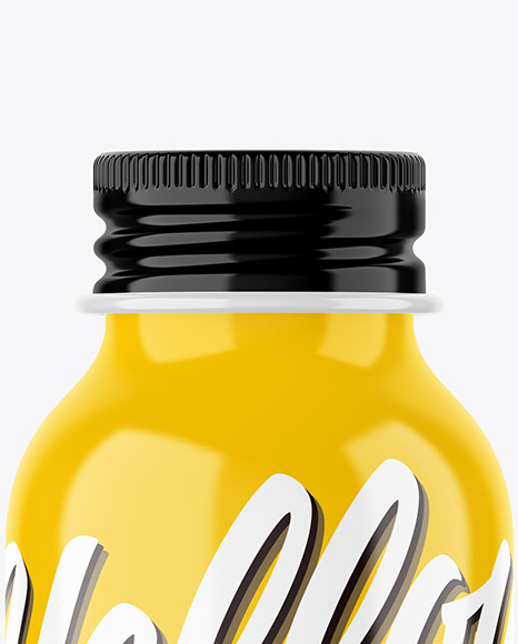 Glossy 100ml Aluminum Bottle w  Screw Cap Mockup PSD #1
