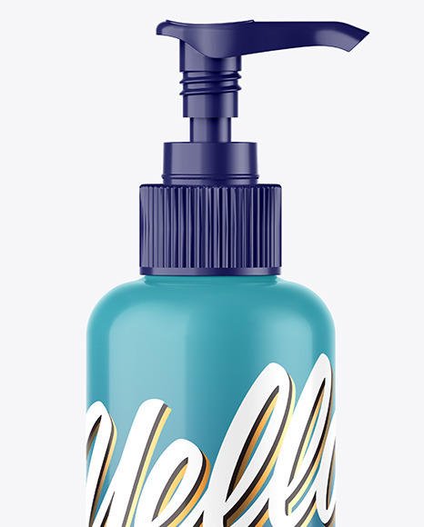 Glossy Bottle w  Open Pump Mockup PSD #2