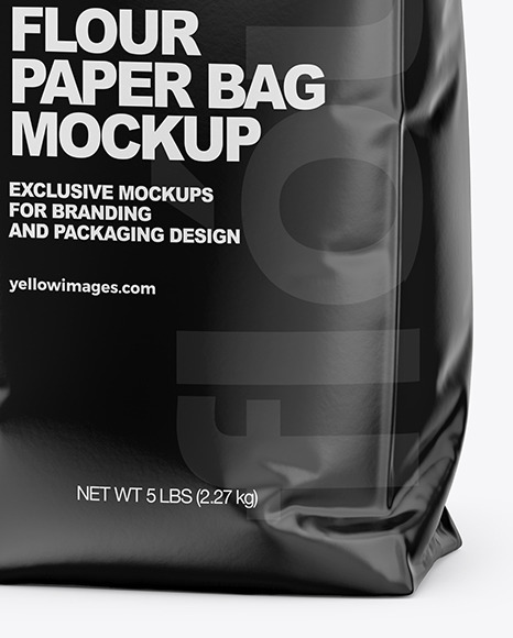 Glossy Paper Flour Bag Mockup PSD #4