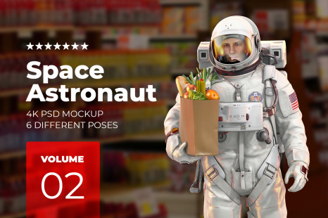 3D Mockup Space Astronaut #02