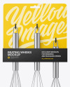 Kitchen Beating Stainless Steel Whisks Mockup - Front View