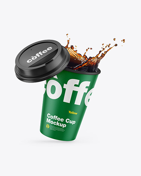 Paper Coffee Cup w/ Splash Mockup