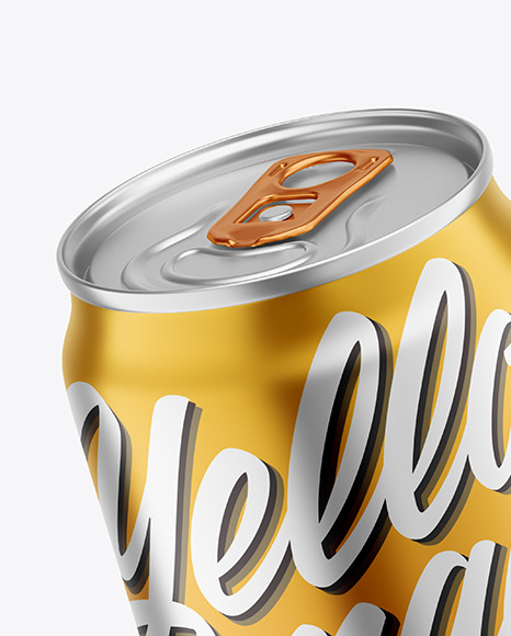330ml Matte Metallic Drink Can Mockup PSD #2