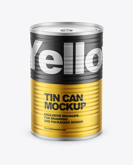 Matte Metallic Tin Can Mockup