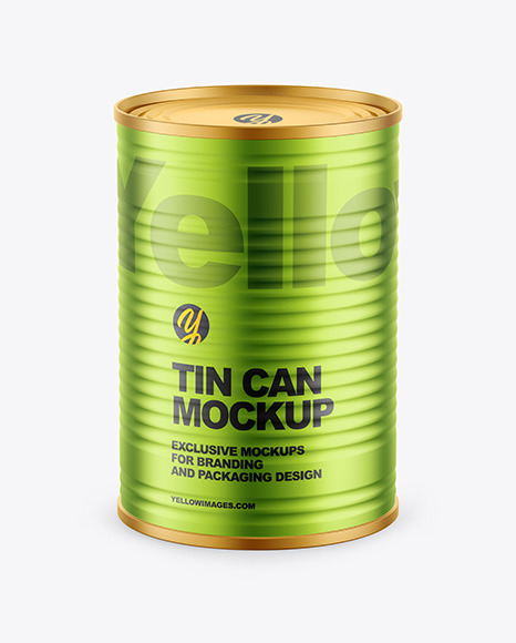 Matte Metallic Tin Can Mockup PSD #2