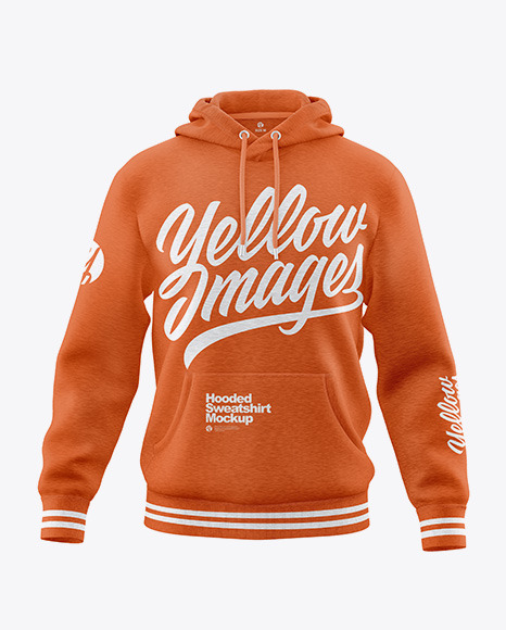 Download Melange Hoodie Mockup - Front View in Apparel Mockups on ...