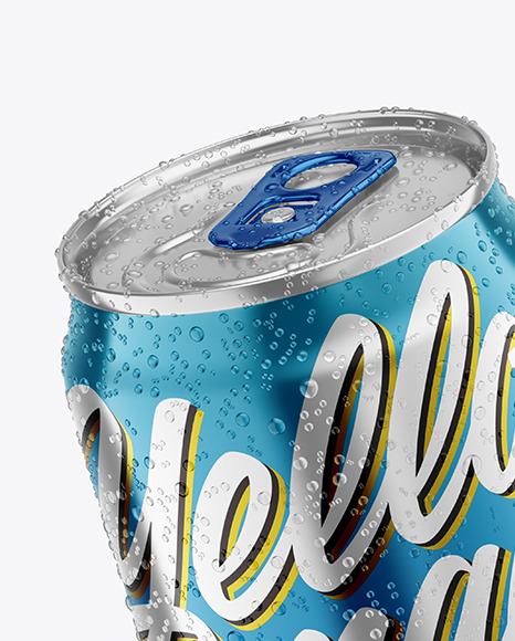 Download 330ml Metallic Drink Can With Condensation Mockup In Can Mockups On Yellow Images Object Mockups