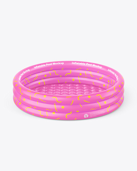 Inflatable 3 ring Pool w  Inflatable Bottom Mockup   High Angle Shot PSD #2