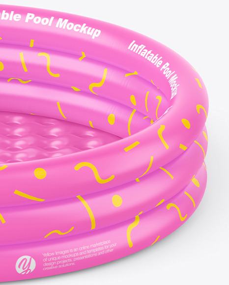 Inflatable 3 ring Pool w  Inflatable Bottom Mockup   High Angle Shot PSD #4