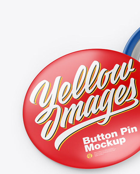 Two Glossy Button Pins Mockup PSD #1