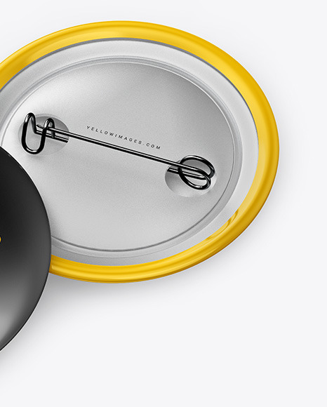 Two Glossy Button Pins Mockup PSD #5