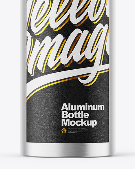 Brushed Metallic 120ml Aluminum Bottle w  Screw Cap Mockup PSD #1